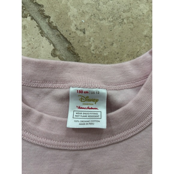 HANNA ANDERSSON Disney Pink Aurora Organic Short pajamas, Size 150 (12) - Picture 3 of 7